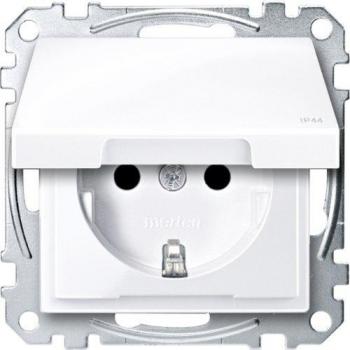 Merten MEG2414-0325 Presa Schuko IP44 Copertura Bianca