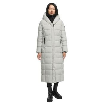Marikoo Winterjacke „Pakoraa“ – Damen, M, Cloud Grey, extra lang