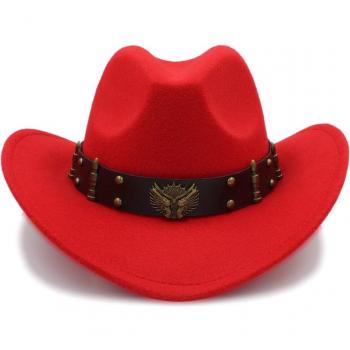 Women's Jazz Style Black Wool Cowboy Hat