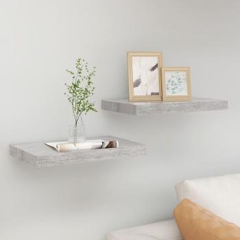 Estantes flotantes de pared 2 uds MDF gris hormigón 40x23x3,8 cm