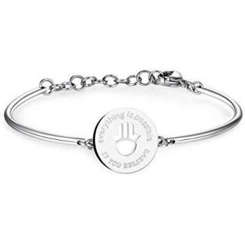 Bracciale rigido donna in acciaio con centrale Mano di Fatima Brosway BHK44