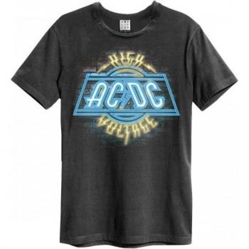 Amplified AC/DC Neon T-Shirt für Erwachsene L Kohle
