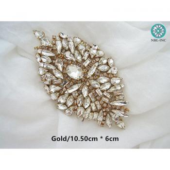 Eisenbefestigter Silberschleiergürtel in Rose Gold mit Kristall-Strass für die Hochzeit (WDD0710)