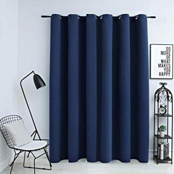 Sonata Blackout Curtain, Metal Rings, Navy Blue, 290x245 cm
