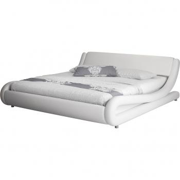 Modelo Alessia: Cama Doble con Somier de Lamas en Color Blanco