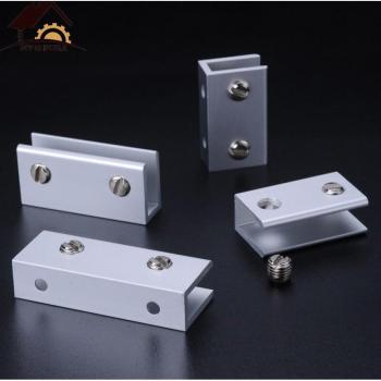 Abrazaderas de aluminio para vidrio Myhomera, 2 unidades, soporte para estantes