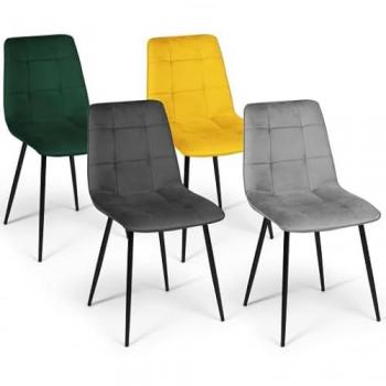 Conjunto de 4 Sillas de Terciopelo Multicolor Mila
