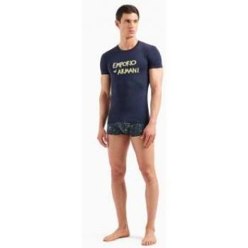 Pigiama Estivo Emporio Armani Uomo, Maglietta Maniche Corte e Trunk, Blu Marino, S