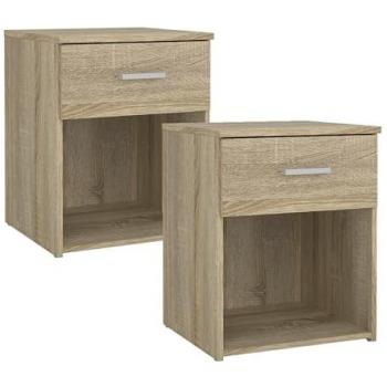 Duero Tables de Chevet – Pack 2 en chêne, tiroir inclus