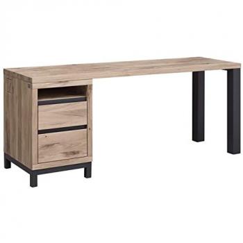 Scrivania 180x55x76 in Quercia Selvatica, Bianco Oliato, Villanders