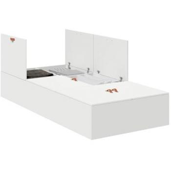 Lit blanc avec rangement intégré 90 x 200 cm