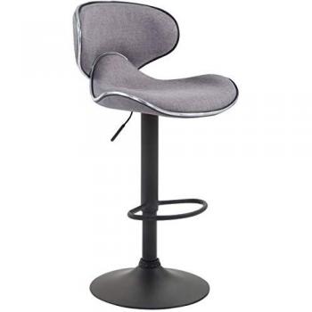 Tabouret de bar en tissu gris clair et noir, modèle Las Vegas V2