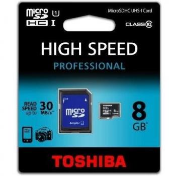 Tarjeta micro SDHC Toshiba 8 GB UHS-I con adaptador
