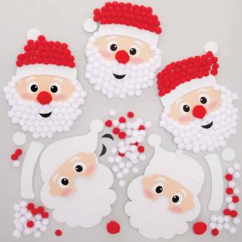 Santa Pom Pom DIY Kits (Pack of 5)