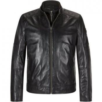 Milestone Lederjacke Bender mit Ziernähte – schwarz