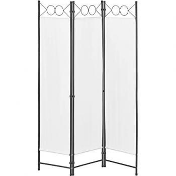 Saragossa Folding Room Divider, 3 Panels, 171 x 120 cm, White