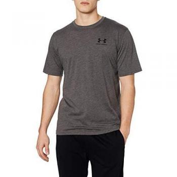 Men's Under Armour Sportstyle Left Chest Short Sleeve T-Shirt, Grey, Size: 40/Regular