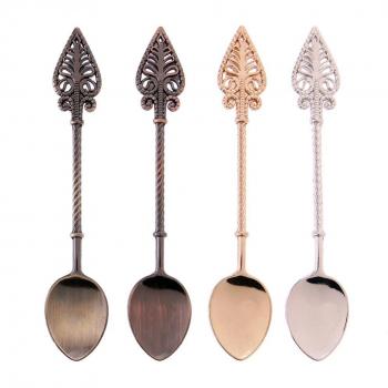 4Pcs Retro Vintage Stainless Steel Spoons for Children