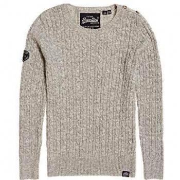 Pull gris Superdry pour femmes, modèle Croyde en tricot