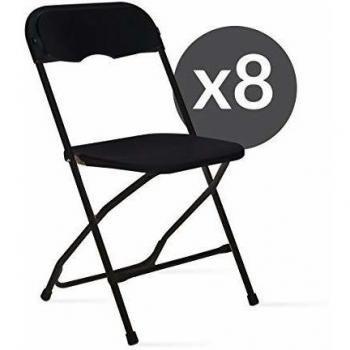 Lote Rekkem: 8 Sillas Negras y Plegables