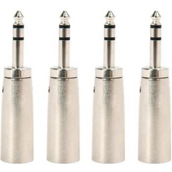 Adaptador XLR a TRS de 1/4 macho a hembra, 3 pines, para micrófono estéreo, 4 unidades