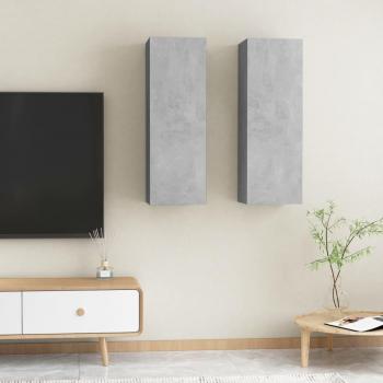VidaXL 2 Piece TV Cabinet Set Concrete Grey 30.5x30x90 cm Engineered Wood