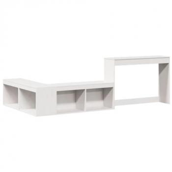 Lit et bureau en pin blanc – Vidaxl