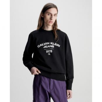 Calvin Klein Zwart Sweatshirt voor Heren, Fleece, Maat XL