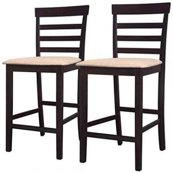 Sedia da Bar in Legno Marrone e Crema Moderna