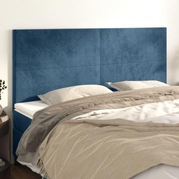 VidaXL Dunkelblaues Kopfteilset 4 Stk. 80x5x78/88 cm Samt