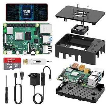 Set Completo Raspberry Pi 4 4GB: SD, Power, Ventola e Custodia