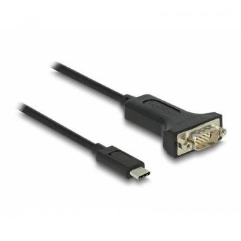 Delock USB-C zu RS-232 D-Sub 9 Pin Serial Adapter mit Muttern, 2m