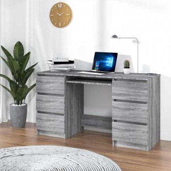 Mesa de Oficina Contrachapada Gris 140x50x77