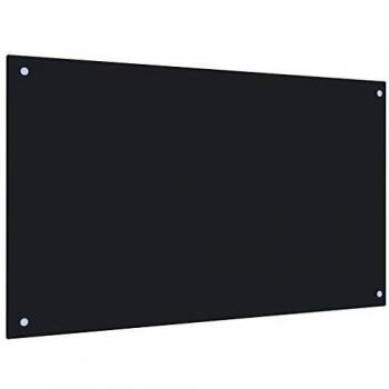VidaXL Kitchen Backsplash Black 39.4x23.6 Tempered Glass