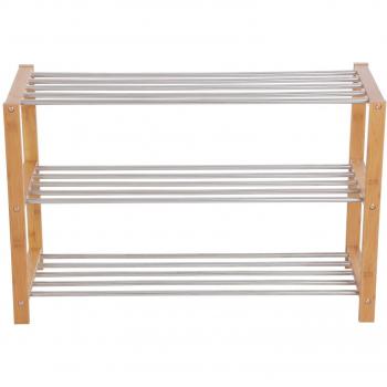 SONGMICS Scarpiera Armadio in bambù 3 ripiani 80 x 50x 30 cm LBS03N