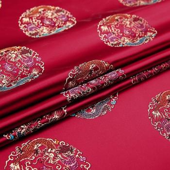 Tejido de Satén Jacquard con Patrón de Dragón