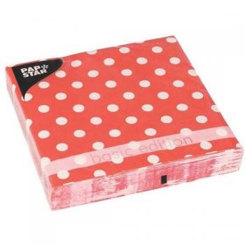 Napkins décoratifs motif points, rouge, 330x330 mm