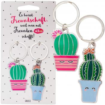 Schlüsselanhänger Kaktus-Set, 2 Anhänger, Freundschaftsgeschenk