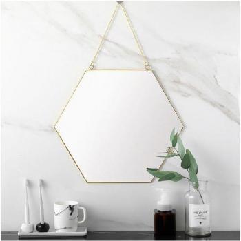 Miroir mural en fer doré