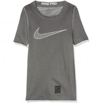 Nike Jungen Pro Comp T-Shirt, Kohle-weiß, S
