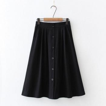 Falda Midi de Algodón para Mujer, Cintura Alta, Ideal para Oficina