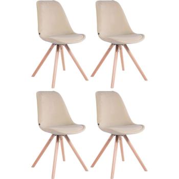 4 Chaises Élégantes en Velours Crème