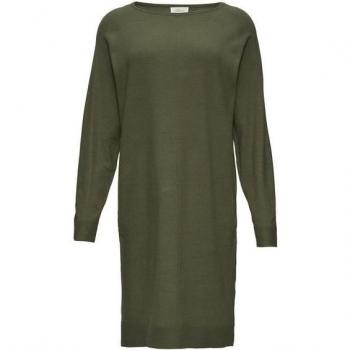 S.Oliver Minikleid Feinstrick mit U‑Boot Ausschnitt – Biesen, Dunkelgrün, 36