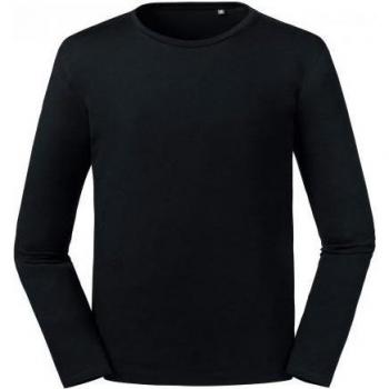 Russell Herren Langarm-T-Shirt, Baumwolle, Schwarz, 3XL