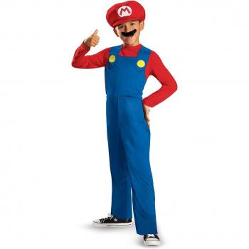 Super Mario Kinderkostüm rot-blau für Fasching