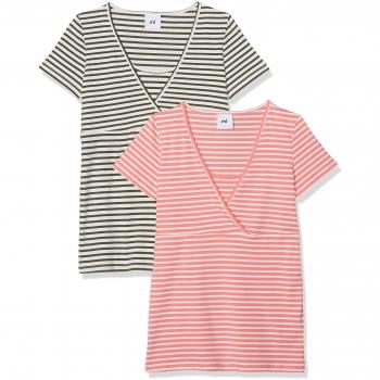 MAMALICIOUS Mllea Organic Tess, Camiseta para Embarazo, Pack de 2, Blanco