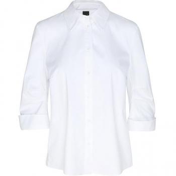 Marc Cain Hemdbluse mit Knopfleiste in Weiß, Größe 36 – Frauenmodel