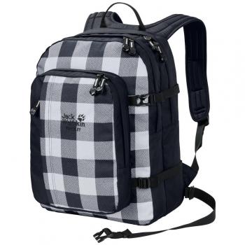 Grey Lumber Check Jack Wolfskin Berkeley Rucksack – 45 x 36 x 3,50 cm