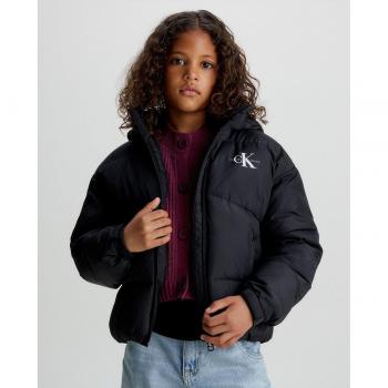 Chaqueta negra con capucha para niña de Calvin Klein