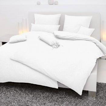 Janine Bettwäsche PIANO 0125 77, Soft-Seersucker, 2 teilig, mit Reißverschluss, 100% Baumwolle, uni Bettwäsche mit toller Struktur